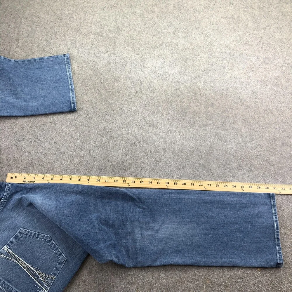 Cody James Jeans Mens 34x32 Blue Light Wash Relaxed Straight Stretch Denim